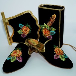 Belgha Femme Brodée avec Accessoires